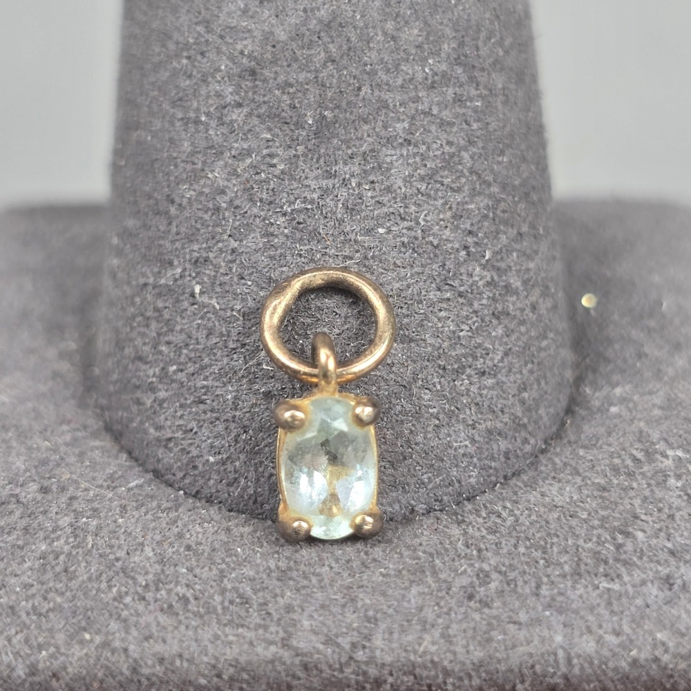 Ross Simons Sterling Silver White Topaz Oval Pendant Charm Gold Over 925